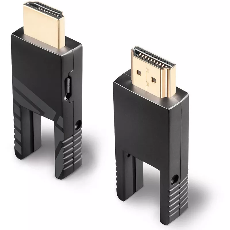 Lindy Cable Micro HDMI 18G híbrido de fibra óptica de 10 m con conectores HDMI y DVI desmontables