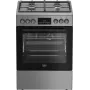 Cocina independiente de gas y eléctrica BEKO FBM62330GXTN 60 cm, placa de gas de 4 fuegos, horno eléctrico de 72 l, clase de eficiencia energética A