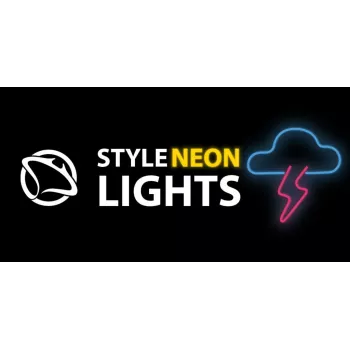 Luz de neón MANTA SNL71BL Nube con rayo Azul‑Rosa – letrero de neón LED decorativo