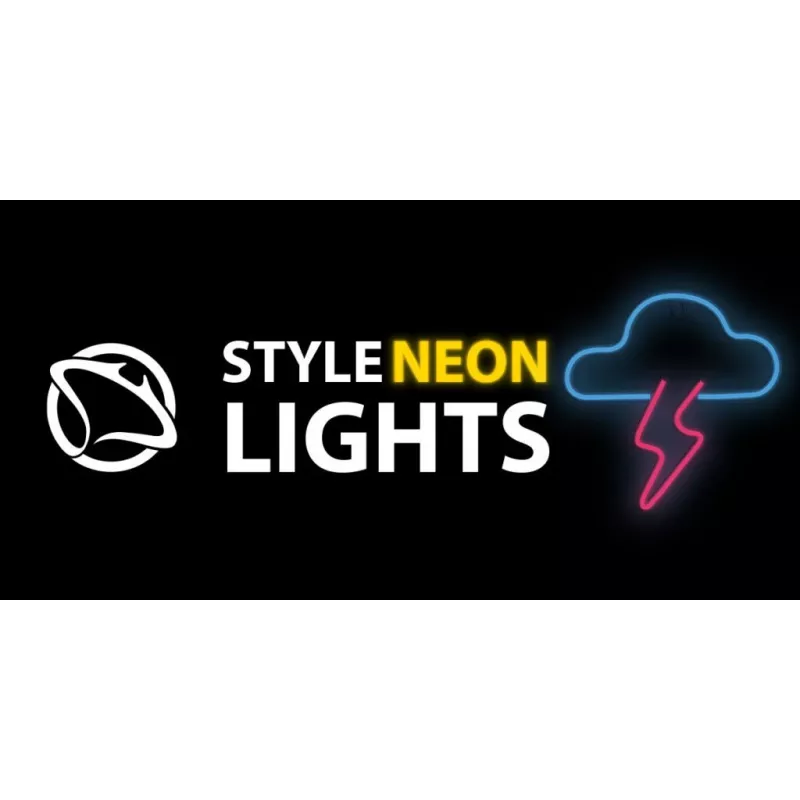 Luz de neón MANTA SNL71BL Nube con rayo Azul‑Rosa – letrero de neón LED decorativo