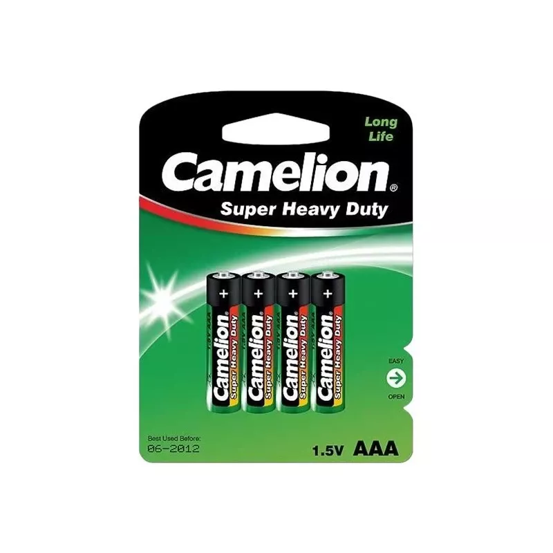 Pila de un solo uso Camelion R03P-BP4G AAA zinc-carbono