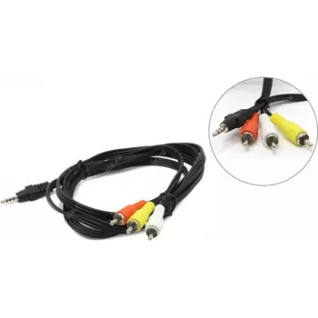 Cable de audio Gembird 3,5 mm a 3×Cinch, 2 m, negro (CCA-4P2R-2M)