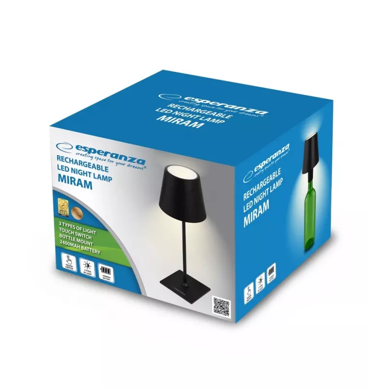 Esperanza ELD119K Miram lámpara de escritorio LED, negra
