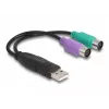 Adaptador USB a PS/2 DeLOCK 0,17 m 2x Mini-DIN de 6 polos USB A