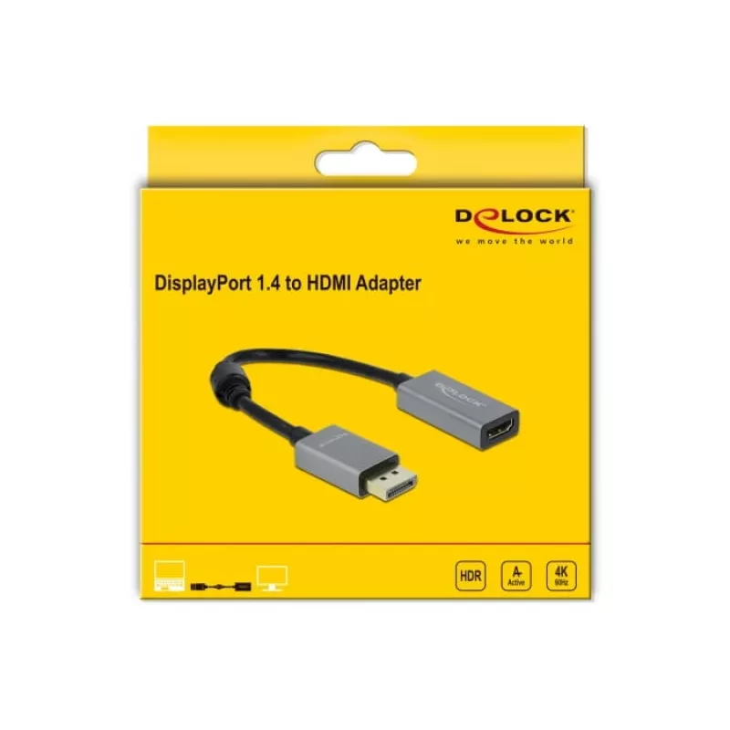 Adaptador DisplayPort 1.4 activo a HDMI DeLOCK 66436