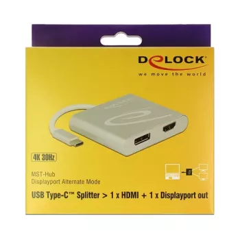 Adaptador gráfico USB DeLOCK 87716 2560 x 1440 píxeles plateado