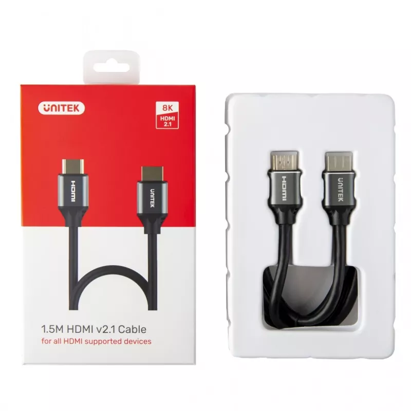 Cable HDMI Unitek 8K HDMI 2.1 Ultra Speed 3 m, Type-A macho–macho, 48 Gbit/s, 60 Hz, negro