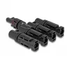 Conector de panel solar DeLOCK DL4 1 x hembra a 4 x macho negro