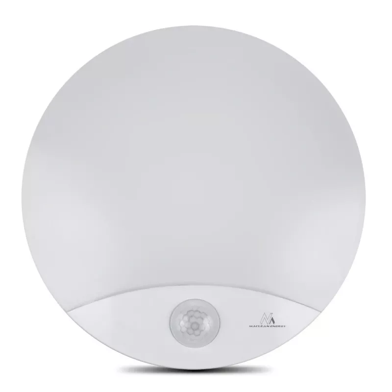 Lámpara LED de pared MACLEAN MCE357W con sensor de movimiento IR, blanca, para exterior e interior
