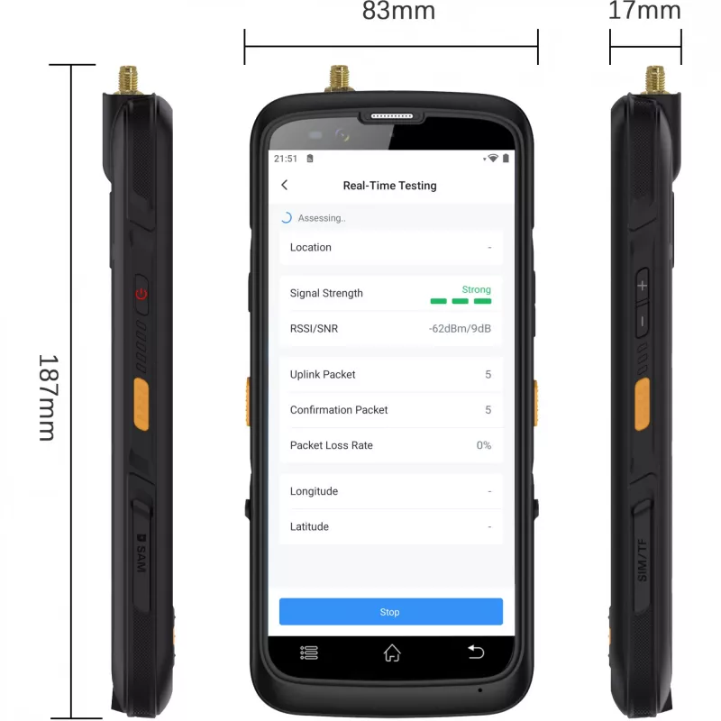 Comprobador de campo LoRaWAN Wi‑Fi Milesight FT101-868M — modelo FT101-868M