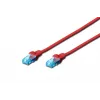 Latiguillo de red DIGITUS CAT 5e U/UTP, 1 m, RJ-45–RJ-45, rojo