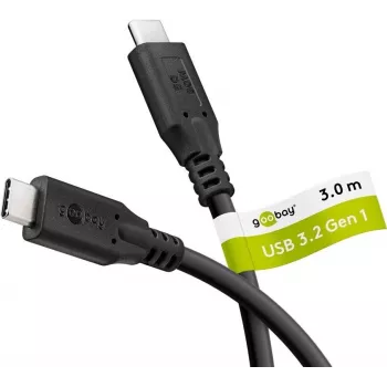 Goobay cable USB-C USB 3.2 60 W 5 Gbit/s Power Delivery 3 m - conector macho> (74729)