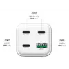 Cargador móvil MediaRange MRMA124 100W AC, 3x USB-C, entrada 100–240V, cable de 1,5 m, Blanco