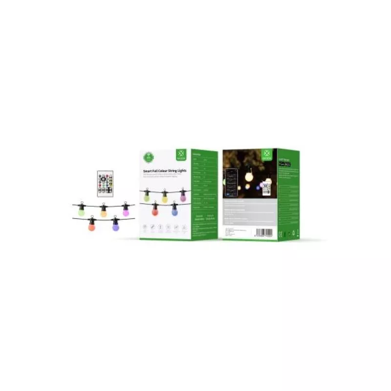 WOOX R5195 Guirnalda de luces decorativa inteligente 9m RGB+CCT, Google Assistant y Amazon Alexa, IP65