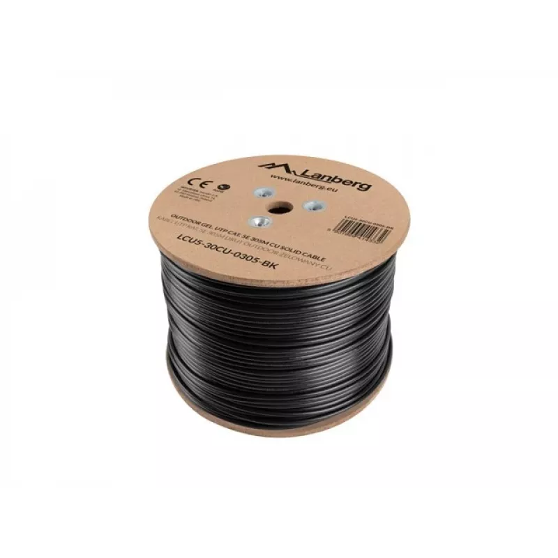 Cable de red Lanberg LCU5-30CU-0305-BK 305 m Cat5e U/UTP (UTP) negro (LCU5-30CU-0305-BK)