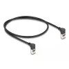Cable de red DeLOCK RJ45 Cat.6A S/FTP delgado 90° hacia arriba 0,5 m Negro