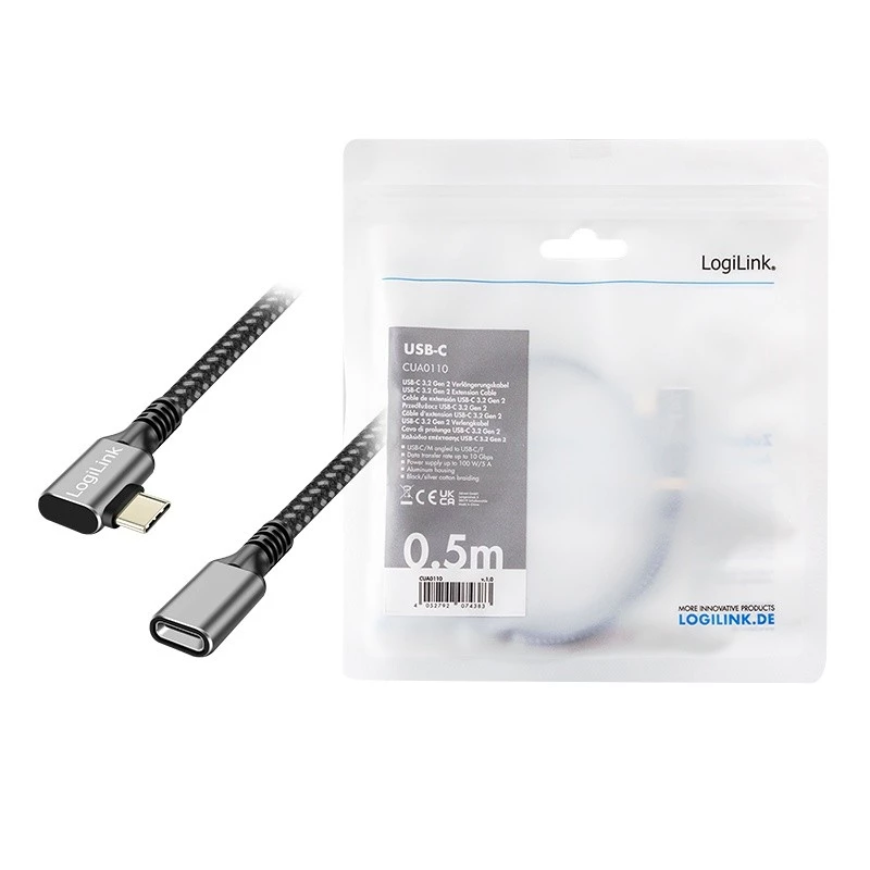 USB 3.2 Gen2 Type-C a USB-C hembra, PD, AV, 0,5 m
