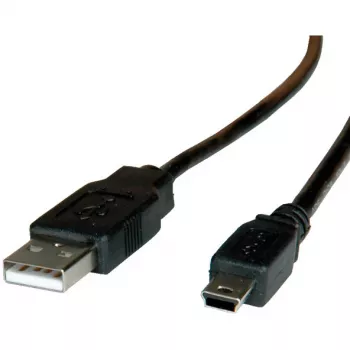 ROLINE cable USB 2.0, Type-A - Mini de 5 pines 0,8m (11.02.8708)