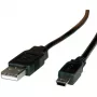 ROLINE cable USB 2.0, Type-A - Mini de 5 pines 0,8m (11.02.8708)