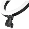 LogiLink AA0151 Anillo de luz LED para smartphones, Ø 200 mm, 3 modos de color, regulable, rosca de trípode de 1/4 de pulgada, con soporte para smartphone, USB, cable de 1,8 m, negro