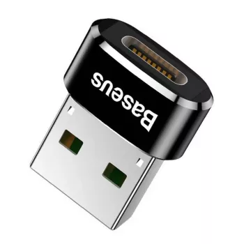 Adaptador conversor Baseus conector macho USB a conector hembra Type-C negro