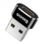 Adaptador conversor Baseus conector macho USB a conector hembra Type-C negro