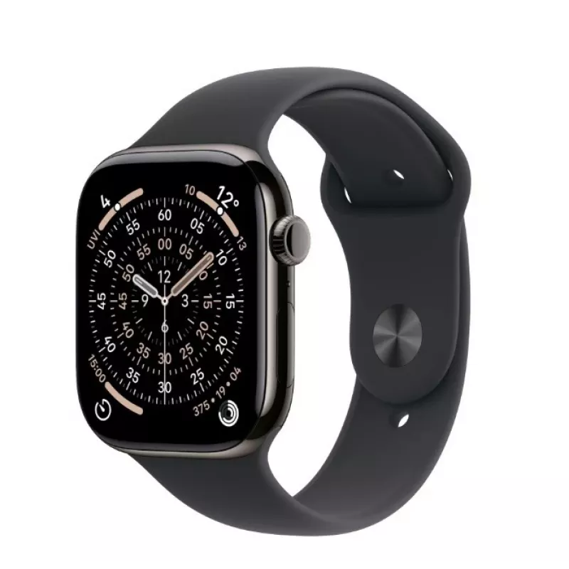 Smartwatch Apple Watch Series 11 GPS + Cellular 42mm caja de titanio Slate correa deportiva negra M/L