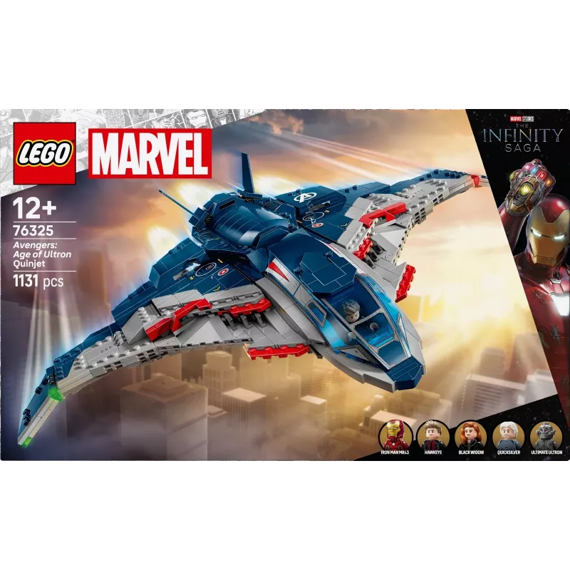 LEGO Marvel Super Heroes 76325 Avengers: Age of Ultron Quinjet, juego de construcción, 1131 piezas, 5 minifiguras, 12+