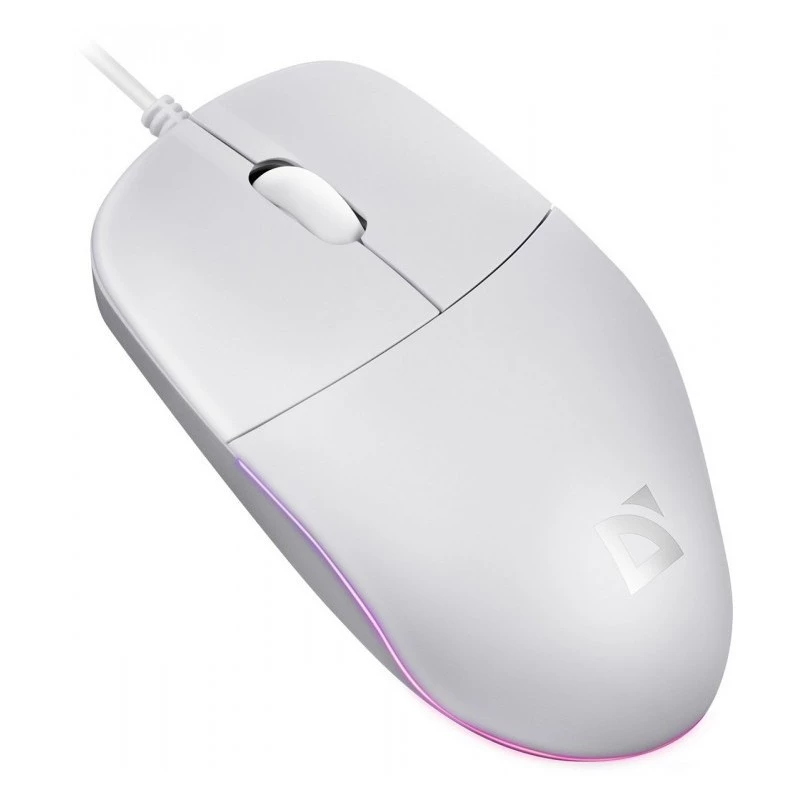 Ratón con cable DEFENDER AZORA MB-24 — ratón óptico USB ambidiestro, 1200 dpi, 3 modos de resolución, blanco, 109×86×34 mm