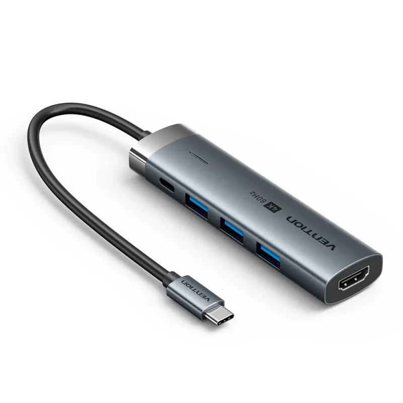 Hub USB-C 5 en 1 Vention 100W PD 5Gbps 4K@60Hz