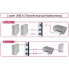 DeLOCK 87667 USB 3.0 conmutador de compartición bidireccional de 2 puertos