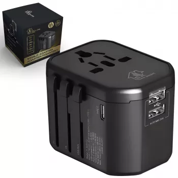 Extralink Smart Life Adaptador de viaje para EU/UK/USA/AU/CH + USB-C, USB-A