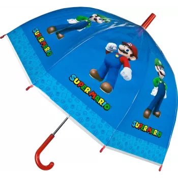 Paraguas (manual) Kids Euroswan Super Mario — varillas transparentes, talla infantil