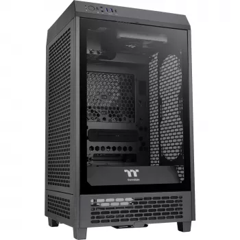 The Tower 200, caja de torre negra, cristal templado
