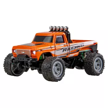 Monstertruck radiocontrolado Amewi DieCast 1:64 RTR naranja, carcasa metálica, Ready-to-Run