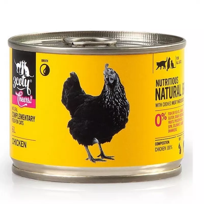 3COTY Cheers! alimento húmedo complementario para gatos con pollo, 160 g