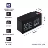Batería para SAI QOLTEC 53031 12V 9Ah verde, 152×94×65 mm, 2,35 kg