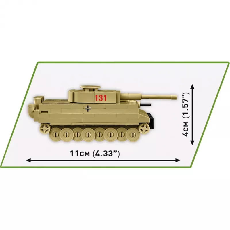 Set de construcción Cobi Tiger I 131 — 144 piezas, edad recomendada 6+, verde