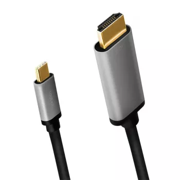 LogiLink CUA0101 Cable USB 3.2 Gen1 Type-C a HDMI-A 1,8 m Negro Gris