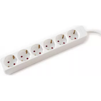 VALUE Regleta de 6 tomas sin interruptor, blanca, 3m (19.99.1081)