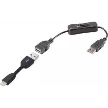 Cable USB Renkforce RF-3346622 USB 2.0 USB-A a Apple Lightning 30 cm Negro