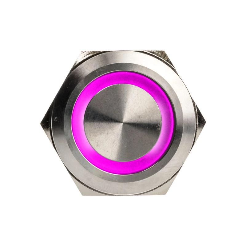 Interruptor pulsador antivandálico DimasTech PD197 25 mm Silverline-Ring