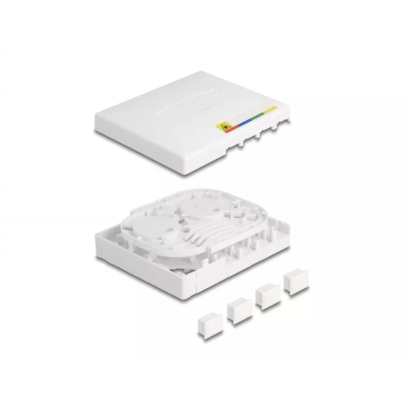 Roseta de fibra óptica DeLOCK FTTH montaje en pared 4 x SC Simplex LC Duplex blanca