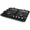 Placa de gas Gorenje GT641KB, encimera 60 cm, 4 zonas de gas, vidrio templado, parrillas de hierro fundido, mandos giratorios