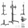 Soporte de TV de suelo Gembird TVS-70T-02 para pantallas de 37 inch-70 inch, máx. 70 kg, VESA 200x200-600x400, inclinable ±5°/-12°, altura ajustable, ruedas, gestión de cables