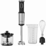 Batidora de mano, 1200 W, en CB, negra, cuchilla dentada, varillas, picadora, vaso