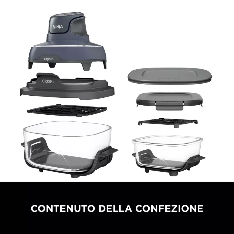 Ninja CRISPi Single 3,8 L 1700 W freidora de aire azul, gris, transparente