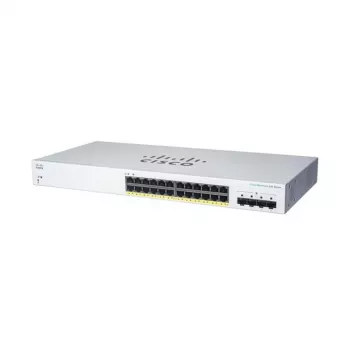 Switch Gigabit PoE L2 gestionado Cisco CBS220-24FP-4G — 24x Gigabit RJ-45, PoE, 56 Gbit/s, MAC 8192, montaje en rack