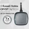 Plancha Russell Hobbs RH01861EU7 28 cm Crystaltech – superficie antiadherente, plancha plana para parrilla