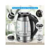 Forme FKG-448 hervidor eléctrico de cristal, 1,8 l, 2200 W, control de temperatura, gris